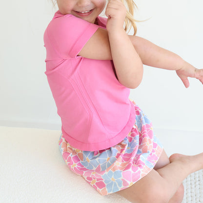 Kids Active Short Sleeve Athletic Top | Power Pink