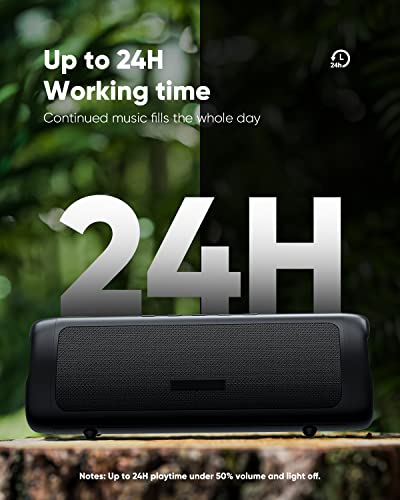 Bluetooth Speaker with HD Sound. Portable Wireless. IPX5 Waterproof. Up to 24H Playtime. TWS Pairing. BT5.3. for Home/Party/Outdoor/Beach. Electronic Gadgets. Birthday Gift (Black)