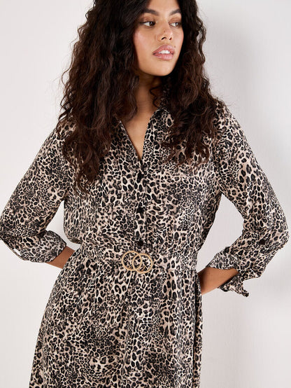 Zebra print shirt, mini skirt