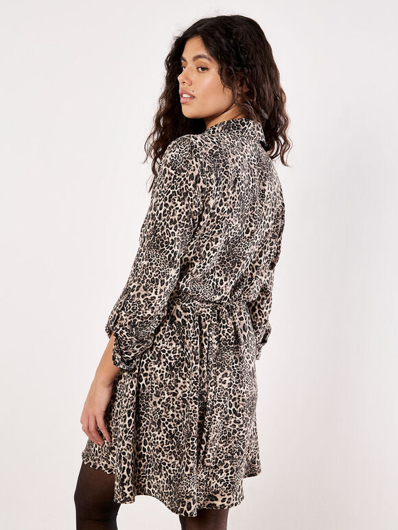 Zebra print shirt, mini skirt