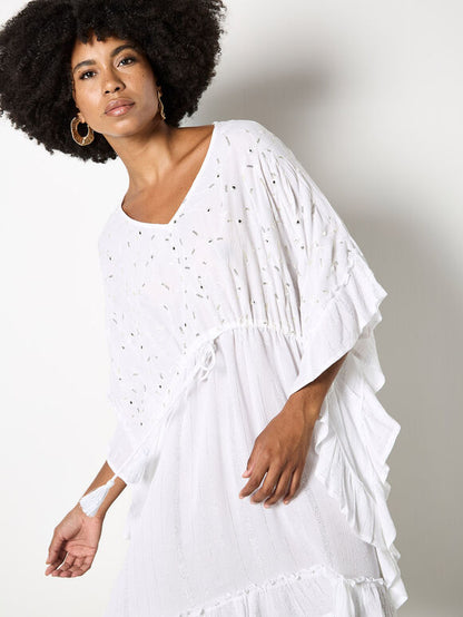 Sequin Woven Kaftan Mini Dress