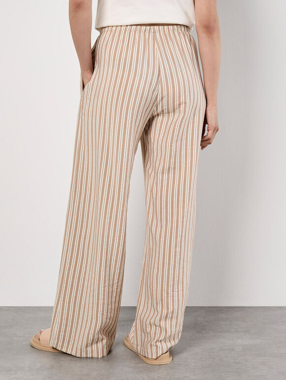 Wide Leg Stripe Trousers