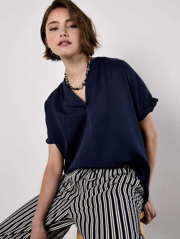 Wide Leg Stripe Trousers