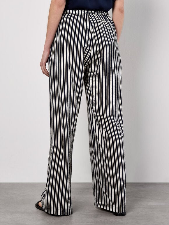 Wide Leg Stripe Trousers