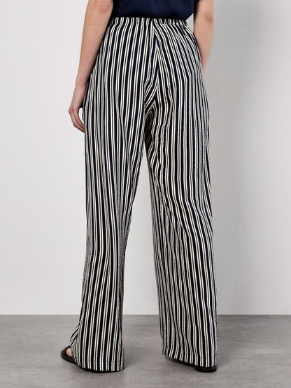 Wide Leg Stripe Trousers
