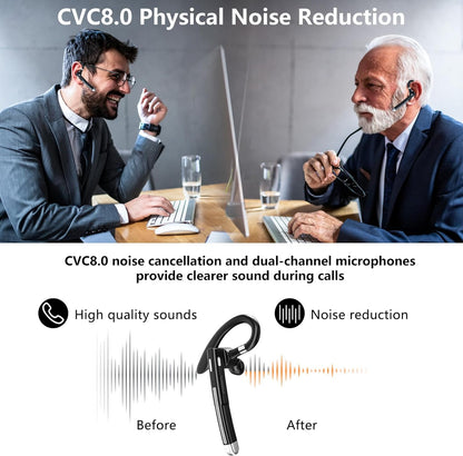 Dual Mic Wireless Bluetooth 5.1 Noise Cancelling Headset For Truckers