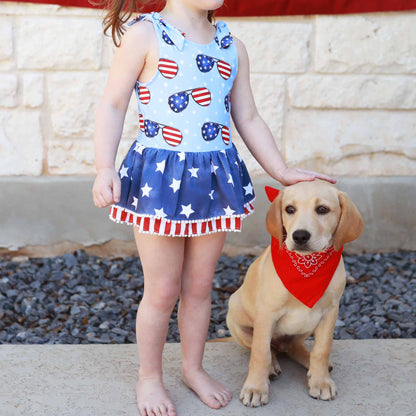 Tiered Skirt with White Pom Trim