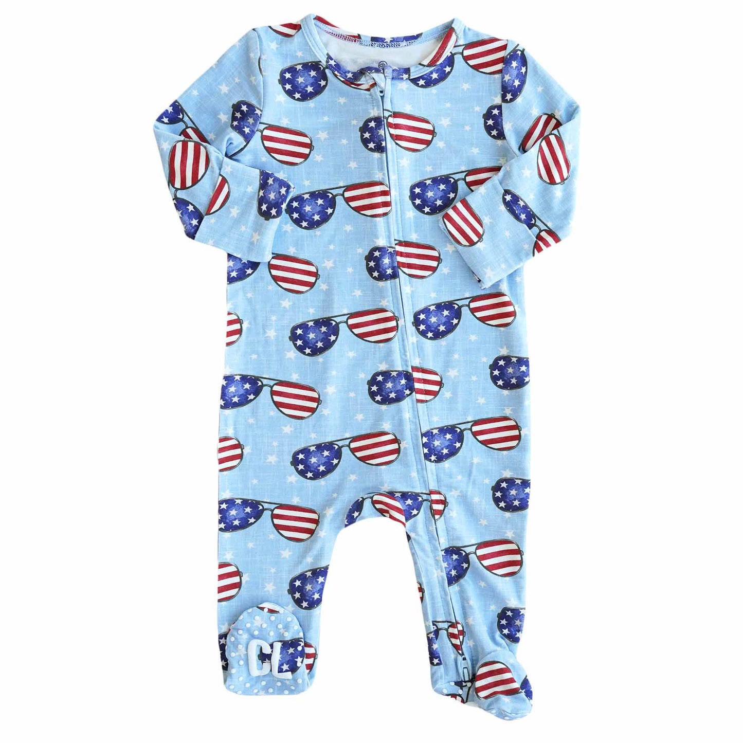 Patriotic Summer Zipper Footie