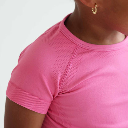 Kids Active Short Sleeve Athletic Top | Power Pink