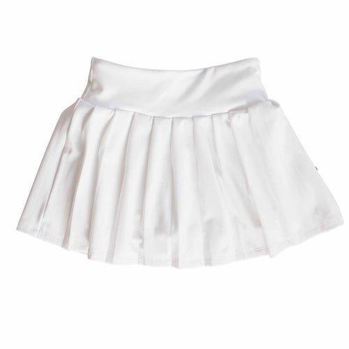 Kids Athletic Pleated Skirt | White