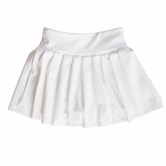 Kids Athletic Pleated Skirt | White