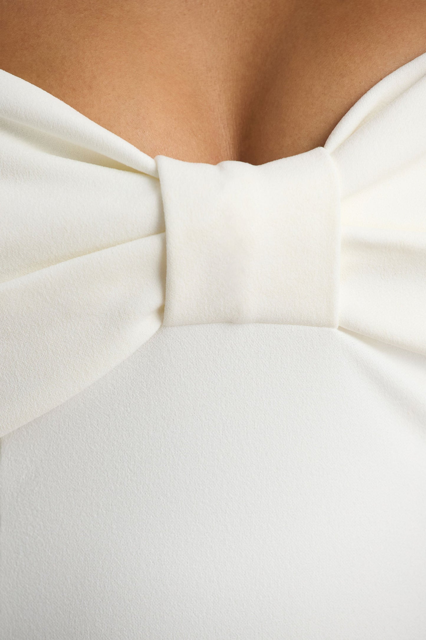 White Bow Midi Dress